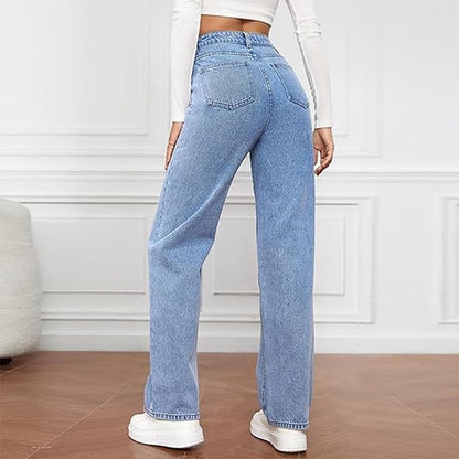 Mia | Women's High Waist Wide Leg Jeans