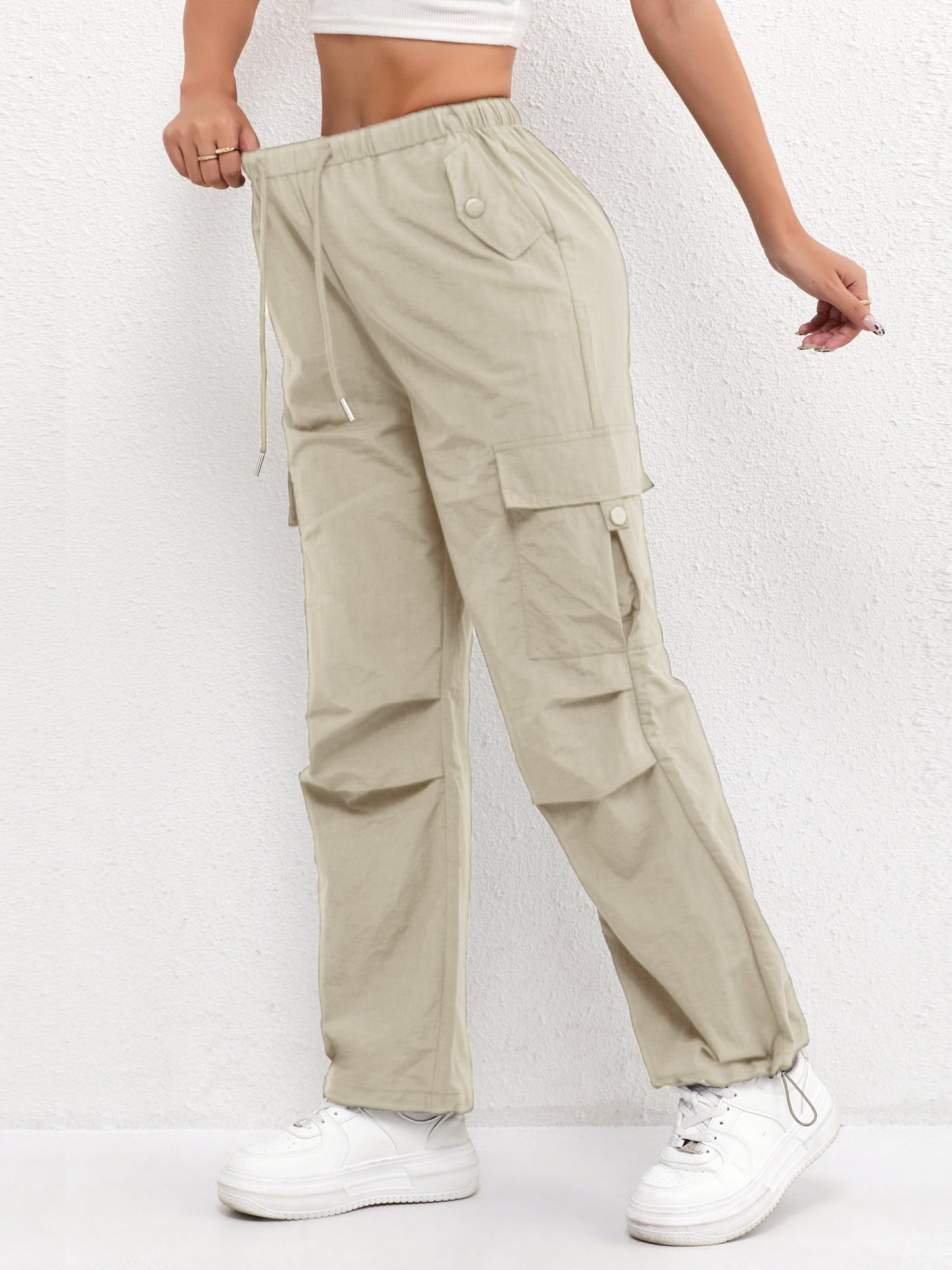 Brooklyn | Women's Cargo Pocket Drawstring Casual Pants