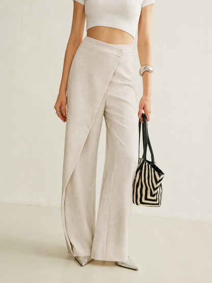 Camila | Women's High-Waist Asymmetric Wrap Wide Leg Pants