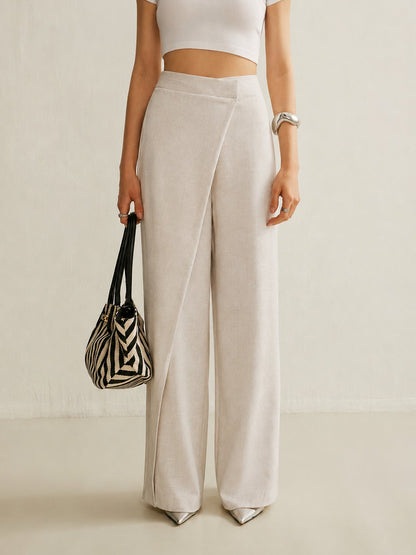 Camila | Women's High-Waist Asymmetric Wrap Wide Leg Pants