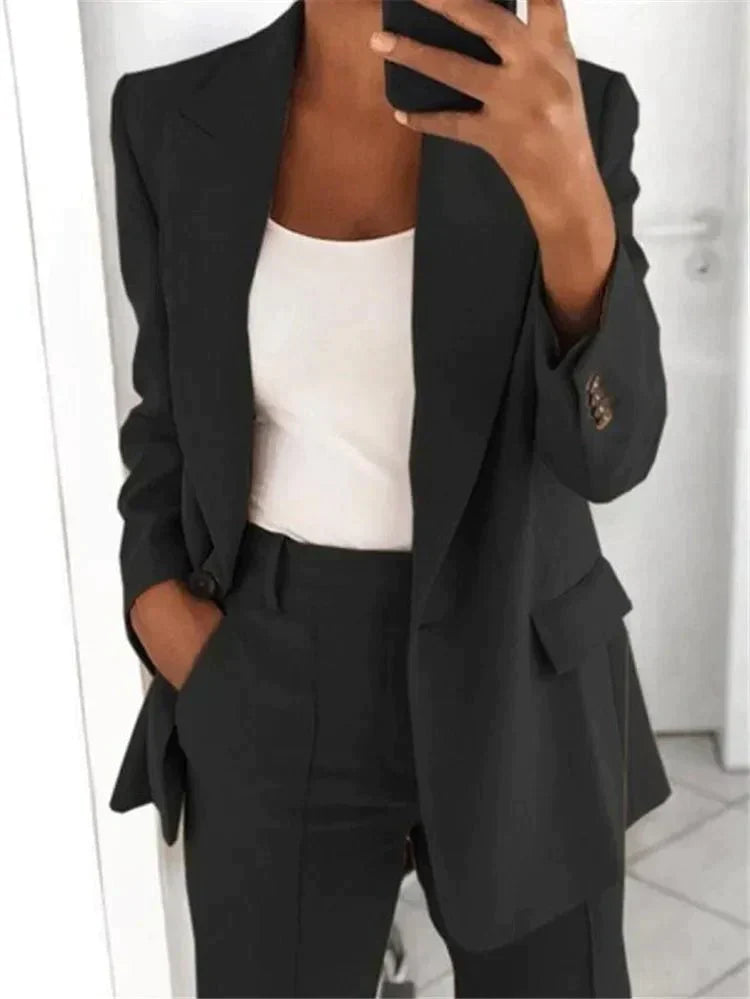 Alison - Conjunto de traje para mujer con pantalones de pierna recta