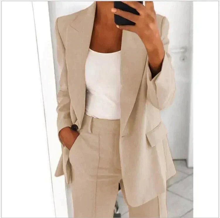 Alison - Conjunto de traje para mujer con pantalones de pierna recta