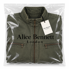 Yaren men's field jacket in Alice Bennett London branded packaging